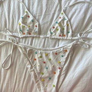 L*Space white floral bikini